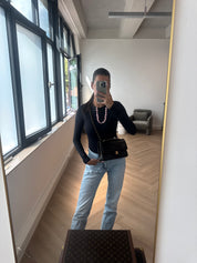 Chanel Double Flap Medium Black 24k GHW