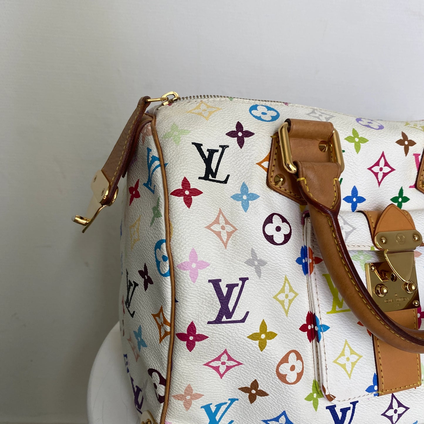 Louis Vuitton Speedy 30 Multicolor White Limited Edition