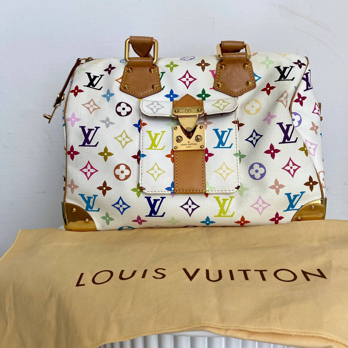 Louis Vuitton Speedy 30 Multicolor White Limited Edition