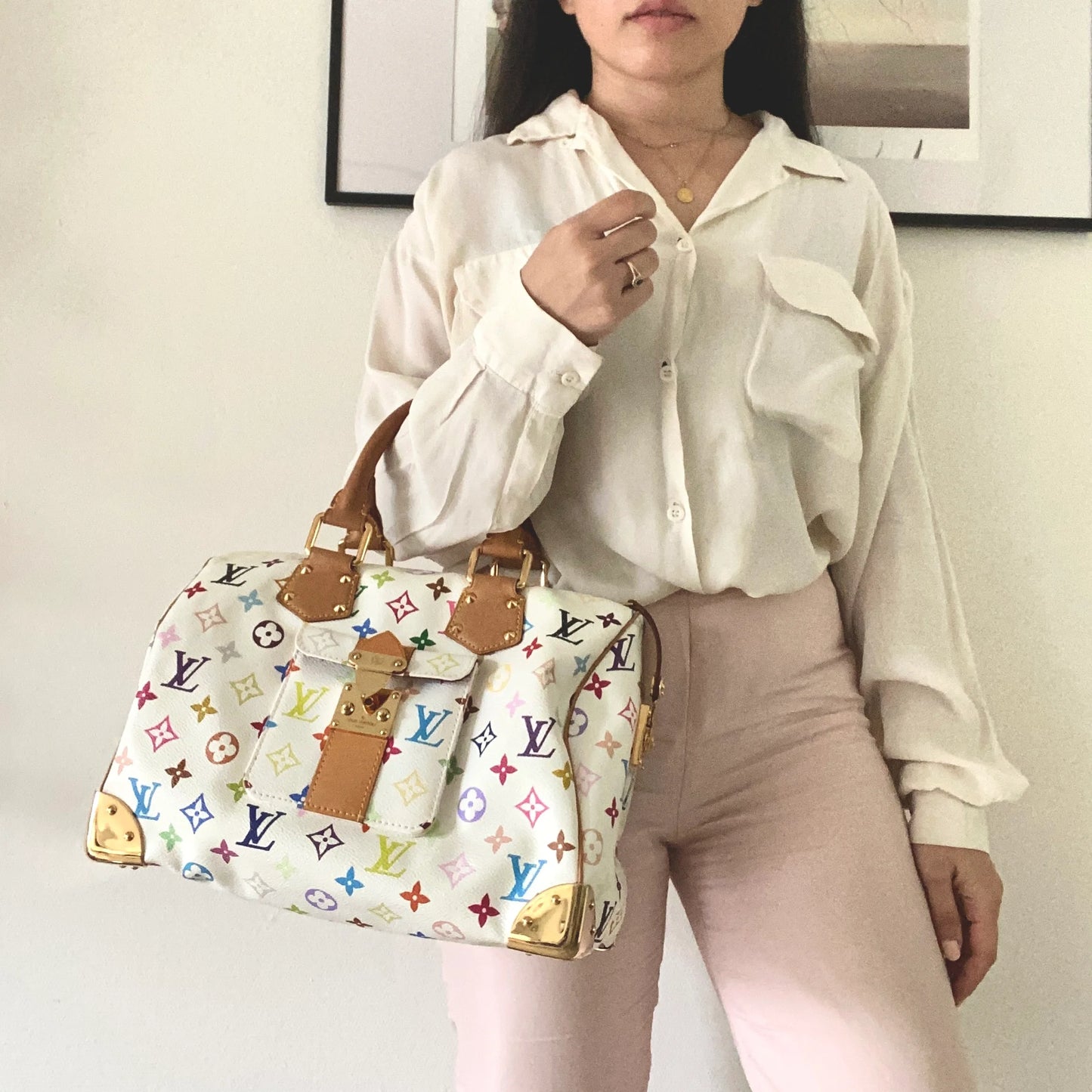 Louis Vuitton Speedy 30 Multicolor White Limited Edition