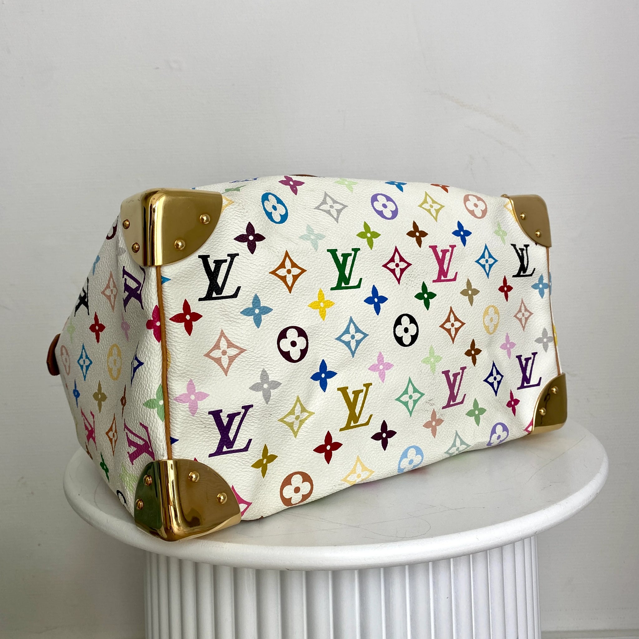Vuitton Multicolor White Louis Vuitton Bag With Colored Letters LV