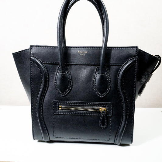 Celine Micro Luggage Shopper Black
