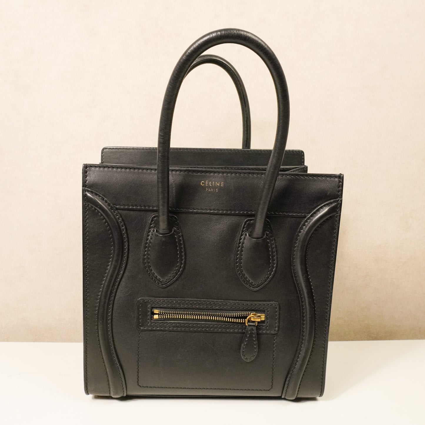Celine Micro Luggage Shopper Black