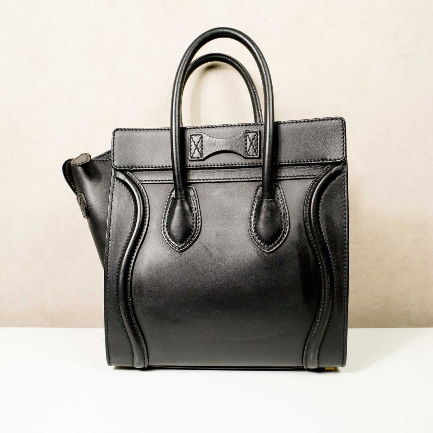 Celine Micro Luggage Shopper Black