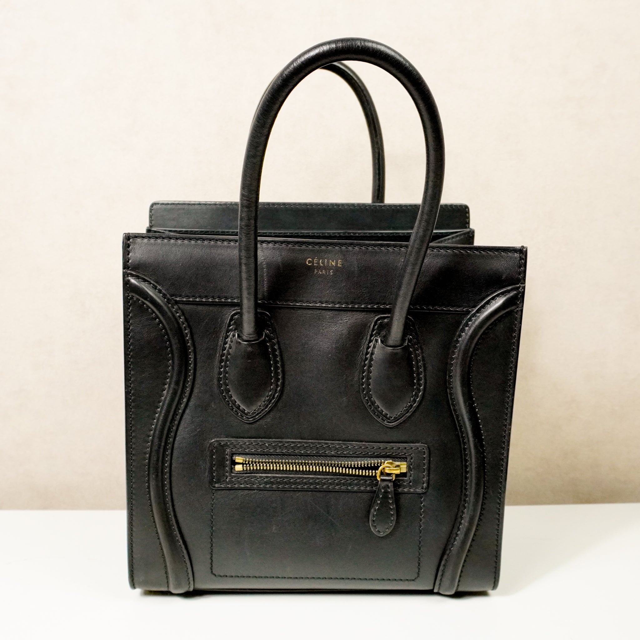 Celine Micro Luggage Shopper Black