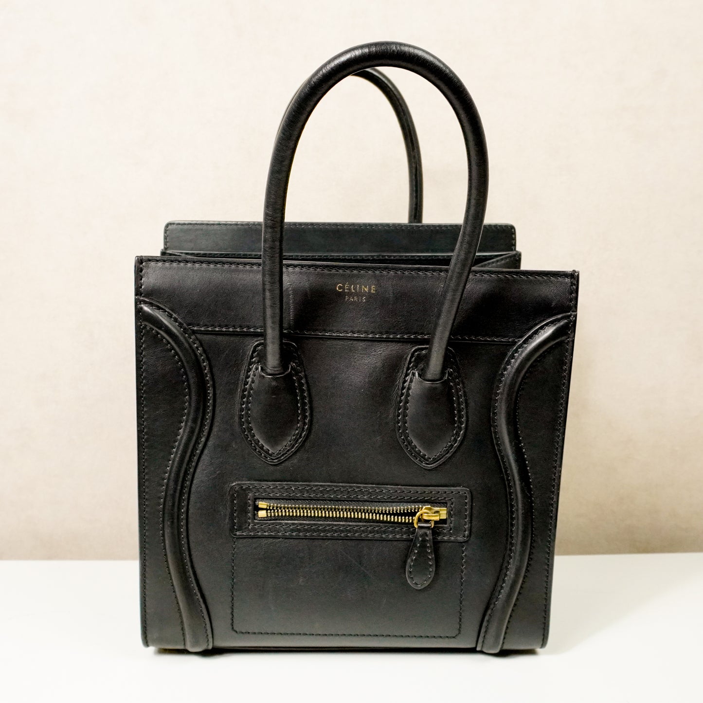 Celine Micro Luggage Shopper Black