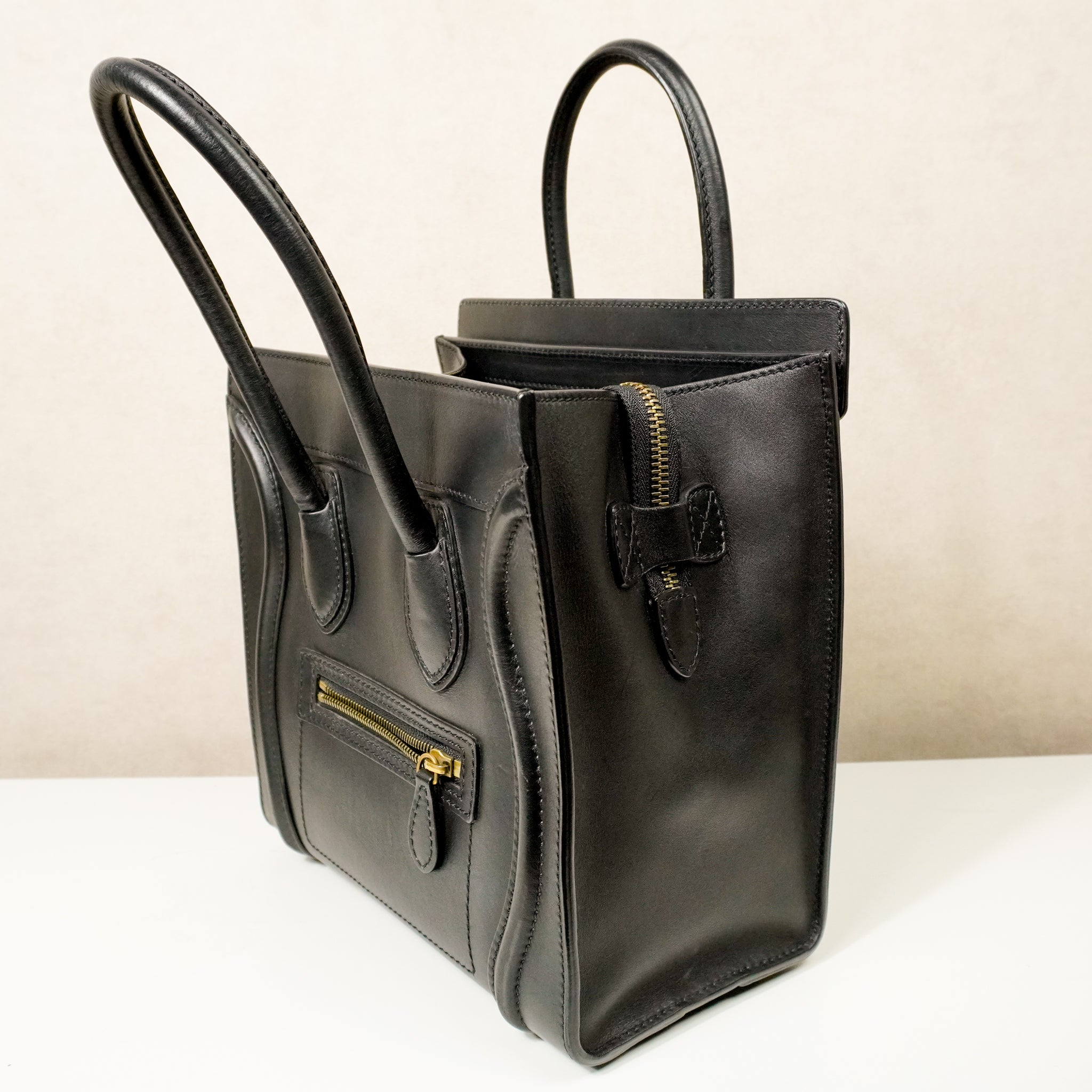 Celine Micro Luggage Shopper Black