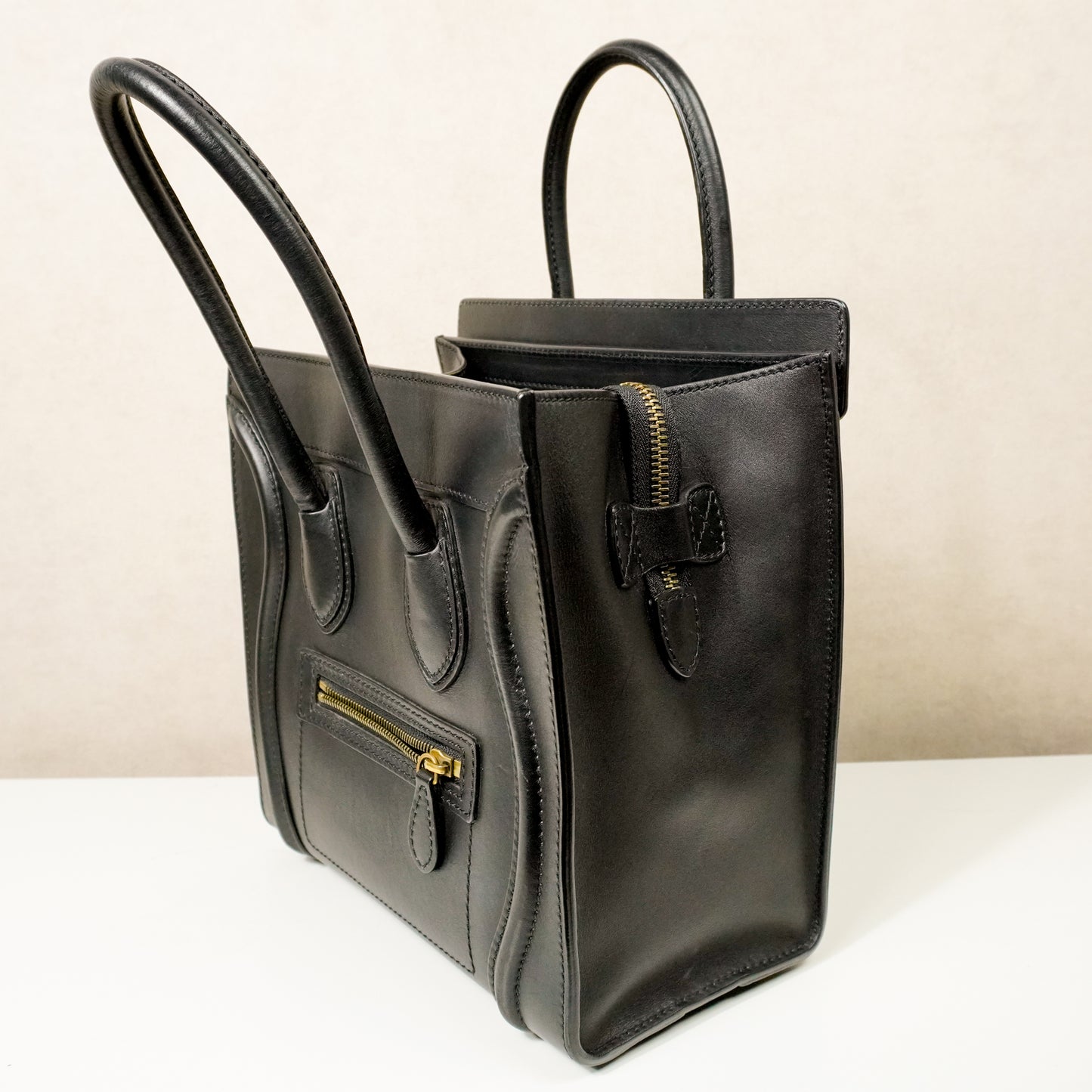 Celine Micro Luggage Shopper Black