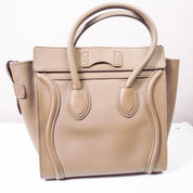 Celine Micro Luggage Shopper beige + label