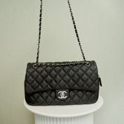 Chanel Easy Flap Bag Jumbo Caviar SHW