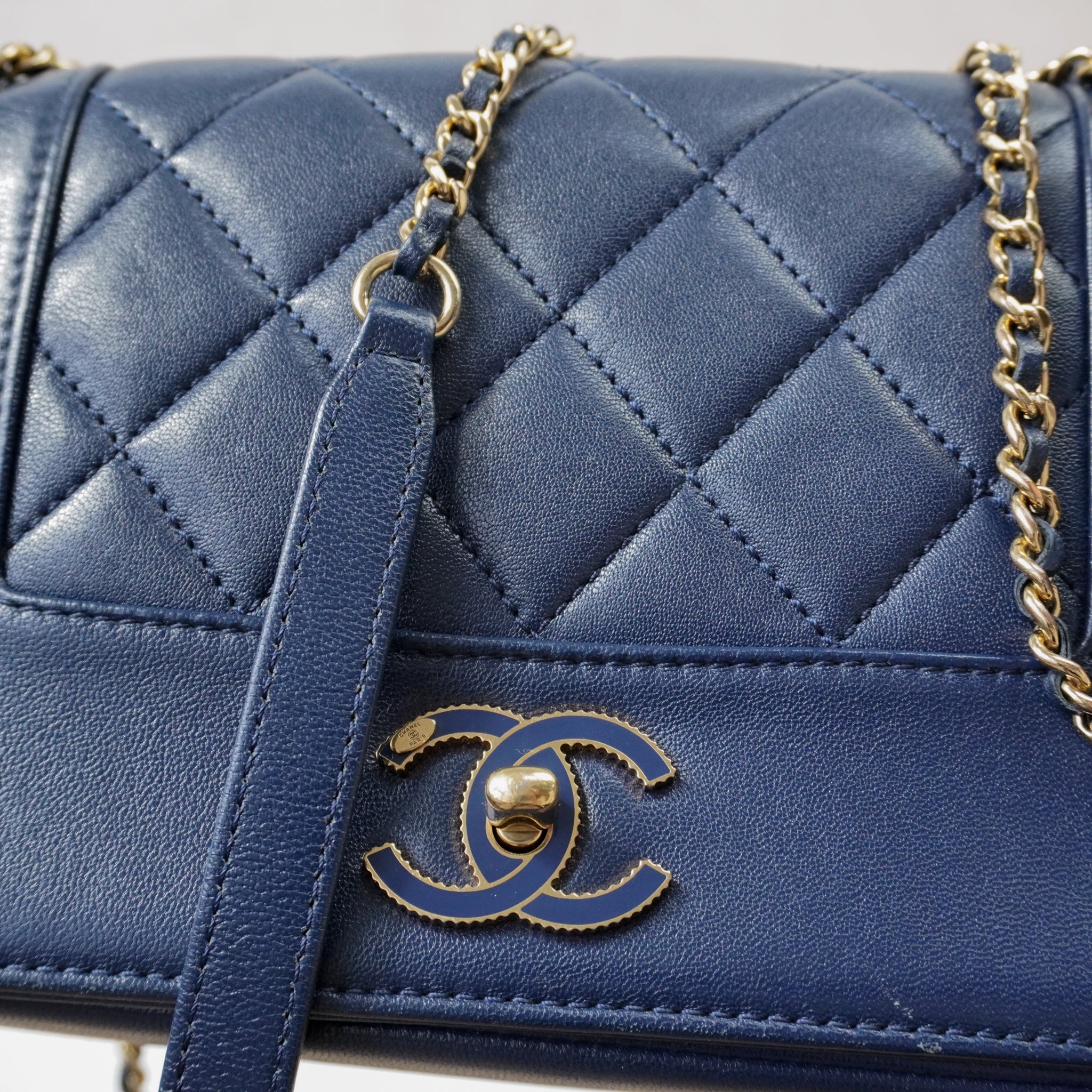 Chanel Mademoiselle Crossbod Bag Navy Blue