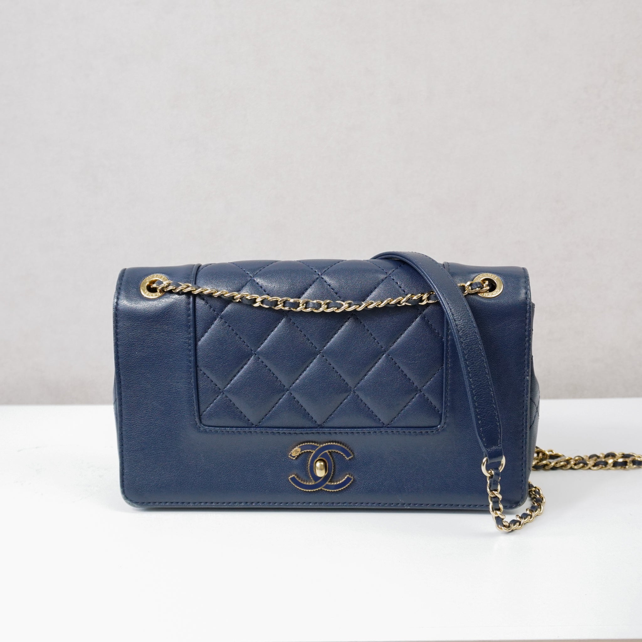 Chanel Mademoiselle Crossbod Bag Navy Blue