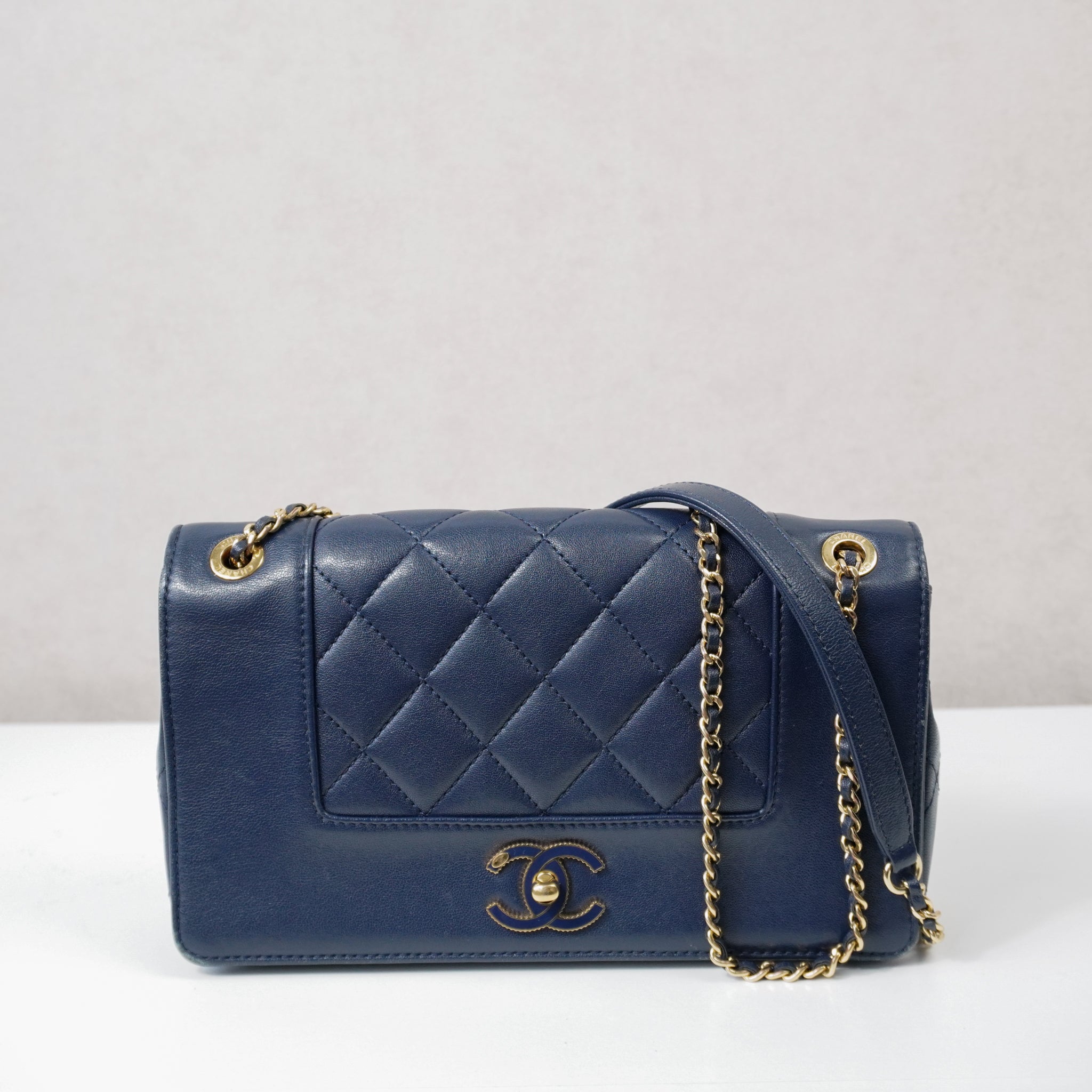 Chanel Mademoiselle Crossbod Bag Navy Blue