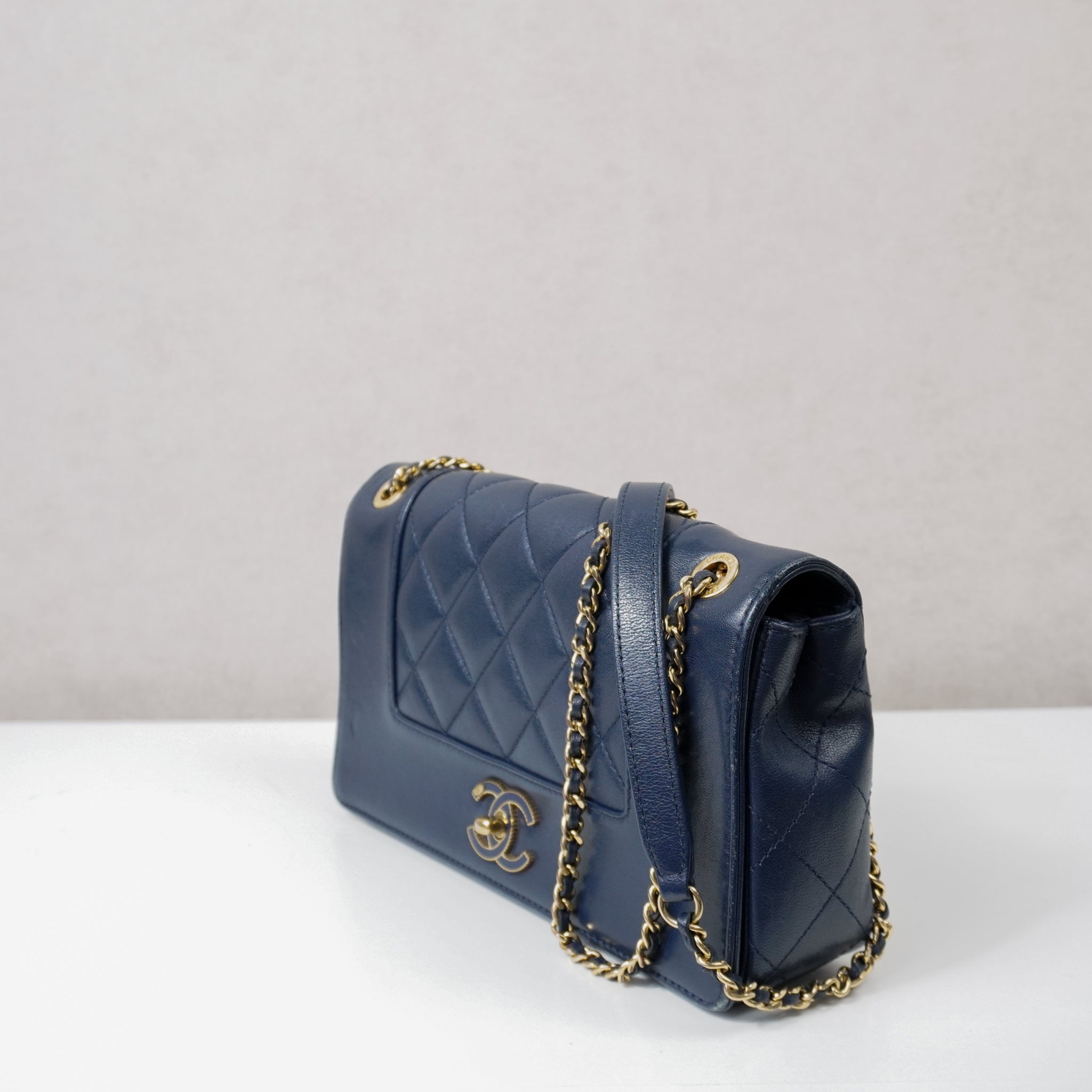 Chanel Mademoiselle Crossbod Bag Navy Blue