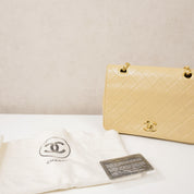Chanel Single Flap Double Chain Beige tas