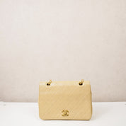 Chanel Single Flap Double Chain Beige tas