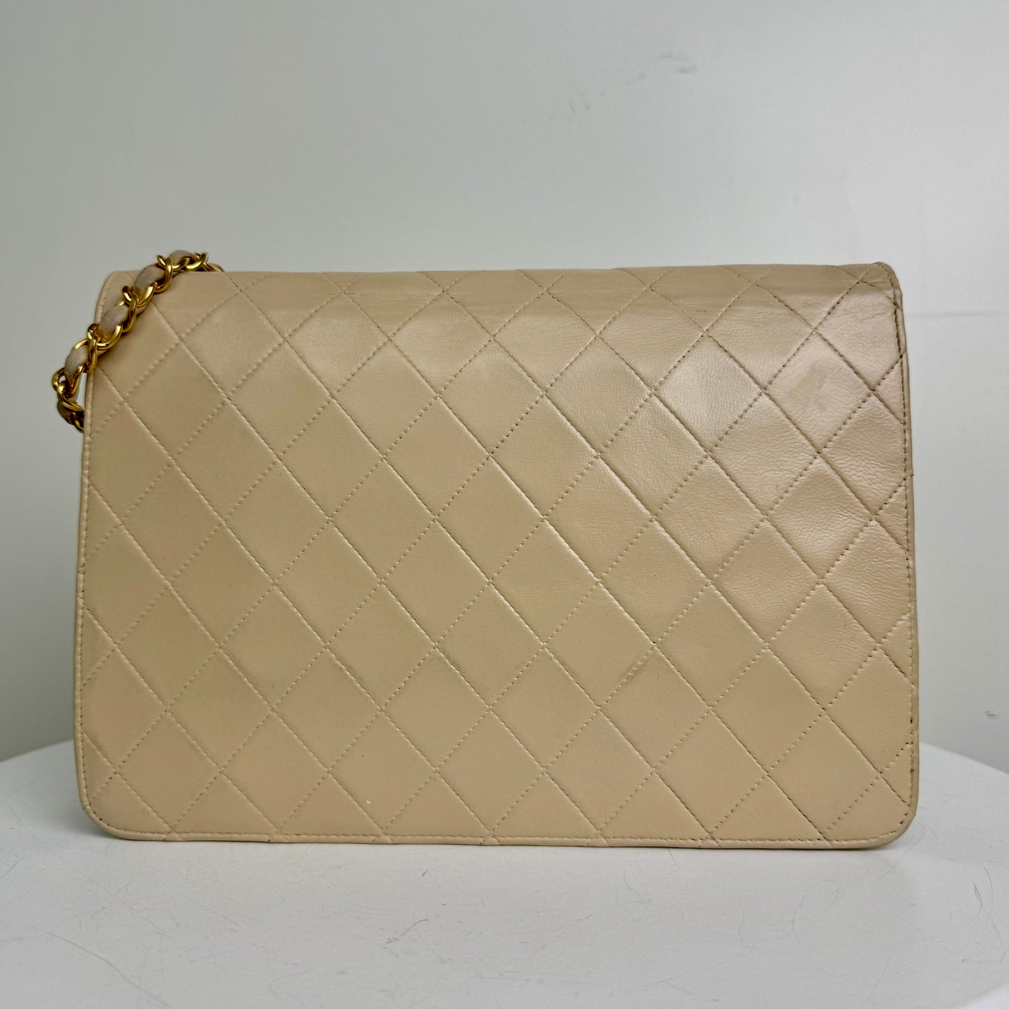 Chanel Single Flap Bag Medium Beige