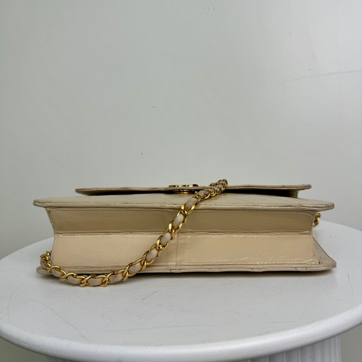 Chanel Single Flap Bag Medium Beige