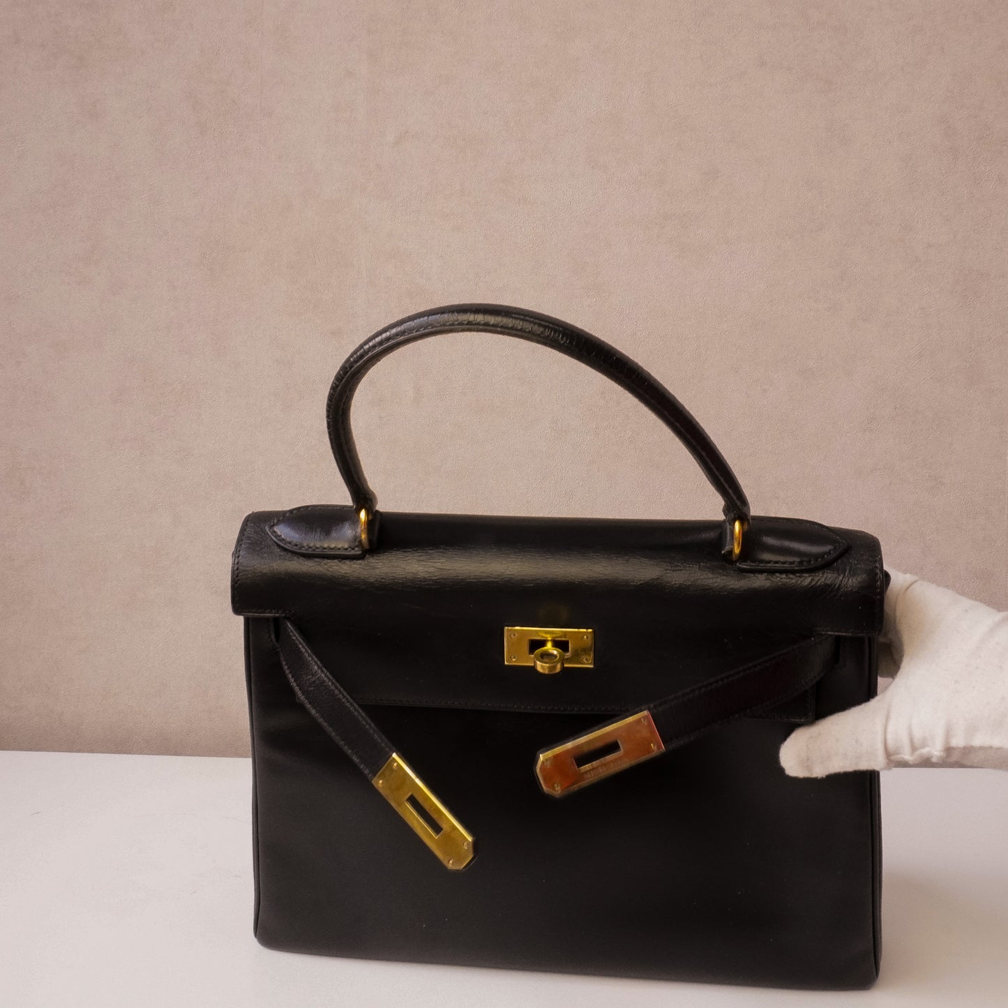 Hermès Kelly 28 Black Box Calf - 1980