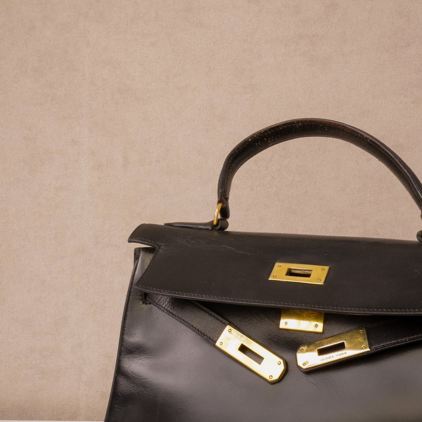 Hermès Kelly 28 Black Box Calf - 1980