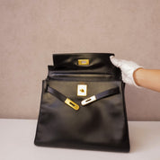 Hermès Kelly 28 Black Box Calf - 1980