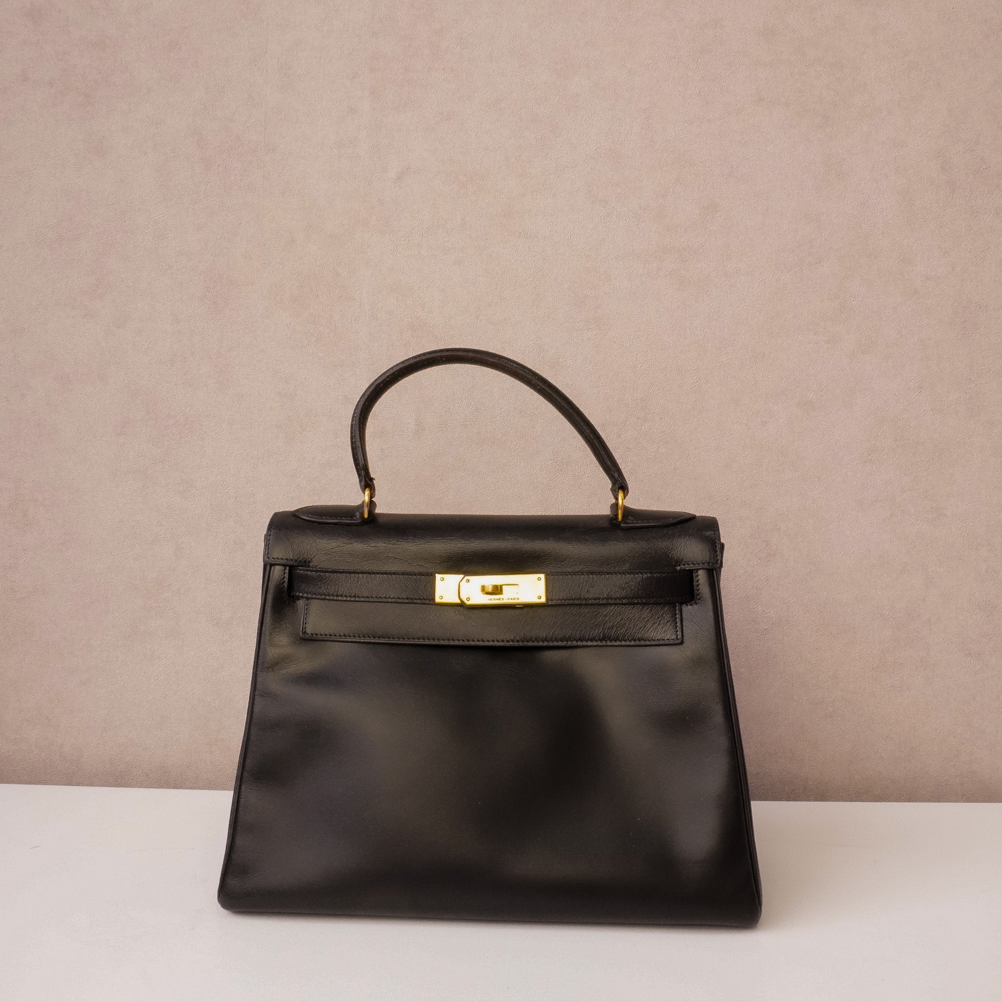 Hermès Kelly 28 Black Box Calf - 1980
