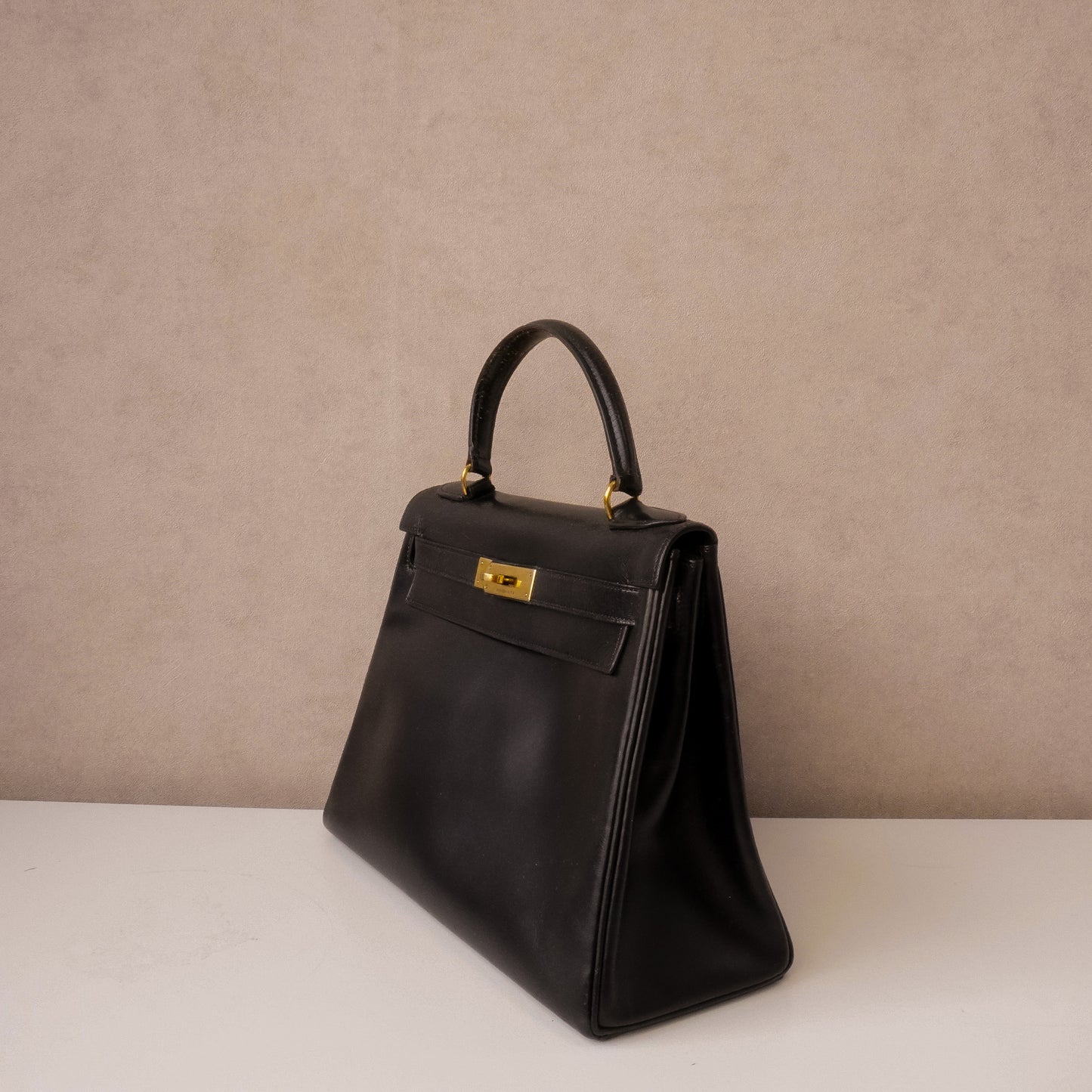 Hermès Kelly 28 Black Box Calf - 1980