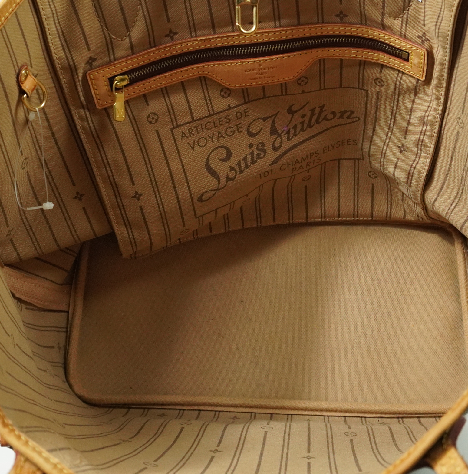Louis Vuitton Neverfull Monogram MM - beige interieur