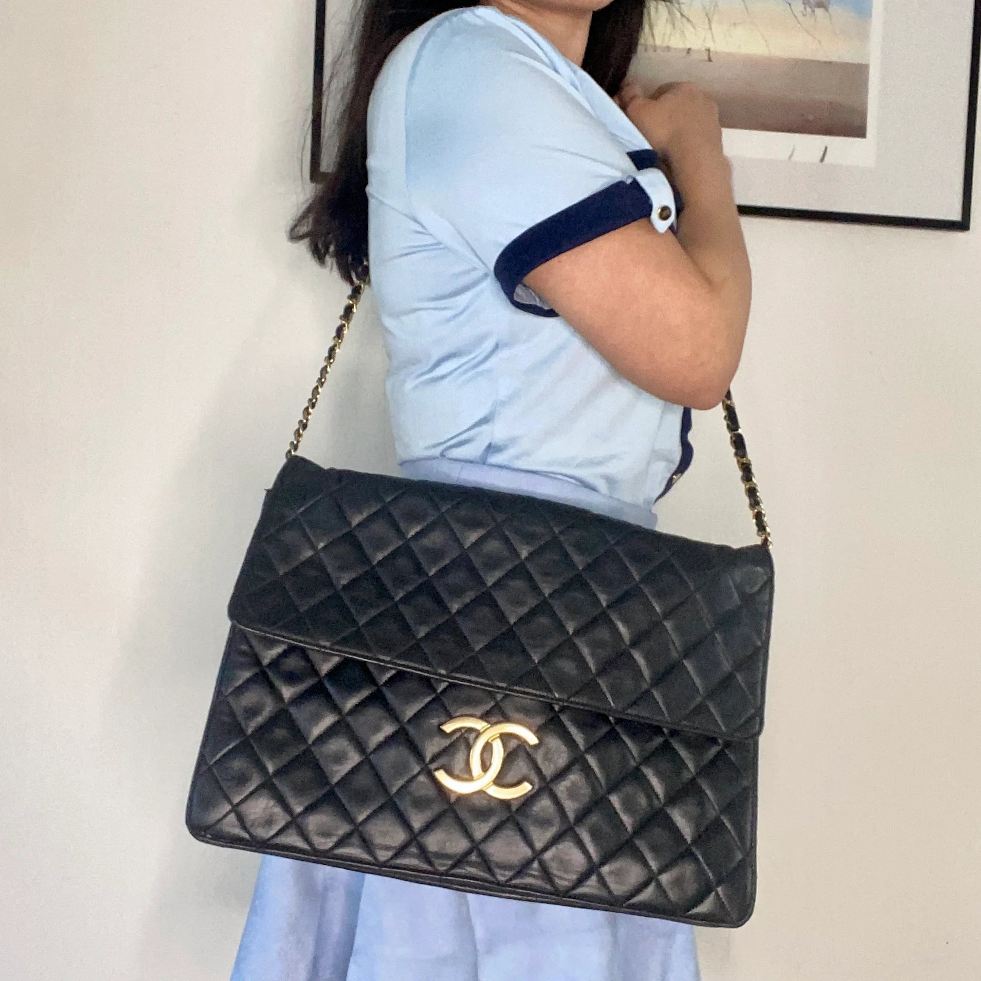 Chanel XXL Flapbag GHW laptop bag