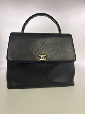 Chanel Vintage Kelly Tophandle caviar