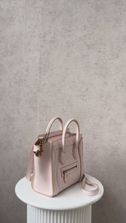 Celine Luggage Nano shopper Leather 2 Way Handbag Pink