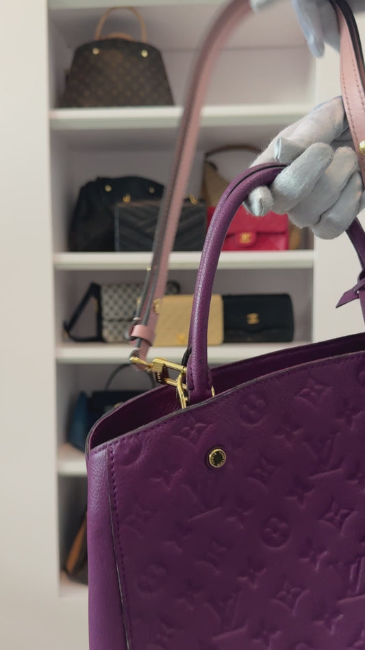 Louis Vuitton Montaigne MM Paars + strap